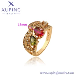 11728 xuping luxury American style Hyperbole fantasy jewelry women live show 18K gold color Artificial zircon finger ring