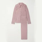 Spring Sleepwear Spring Autumn Soft 100% Organic Cotton Turn Down Collar Women Sleepwear Set