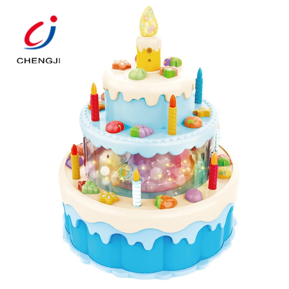 New Party Supplies Electric Toys Cake Games, Wholesale Kids Toys DIY Battery Operated Music Light Cake Play Sets