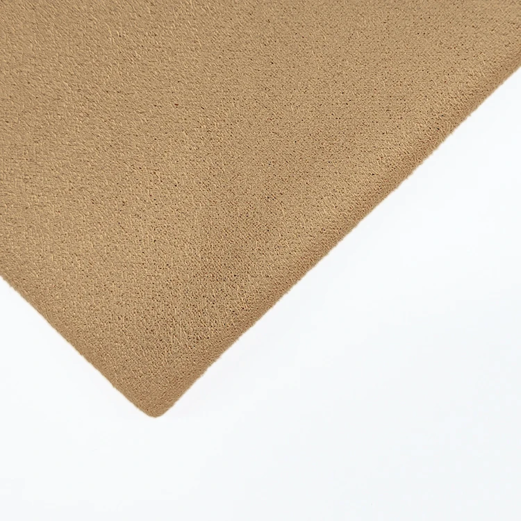 Soft Hand Feel Knitted Suede Fabric 86 Polyester 14 Sorona Material Solid Terry Fabric for Cloth factory