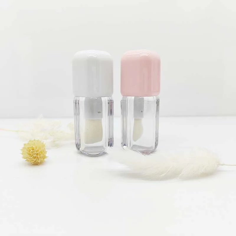 product square cube shaped lip oil lip glaze lip gloss nail oil liquid eye shadow bottle container with brush 4ml-25