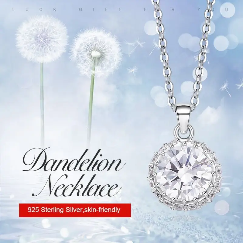 CDE YN0840 Fine Jewelry 925S Silver Rhodium Plated Women Wholesale Geometric Crystal Charm Pendant Necklace