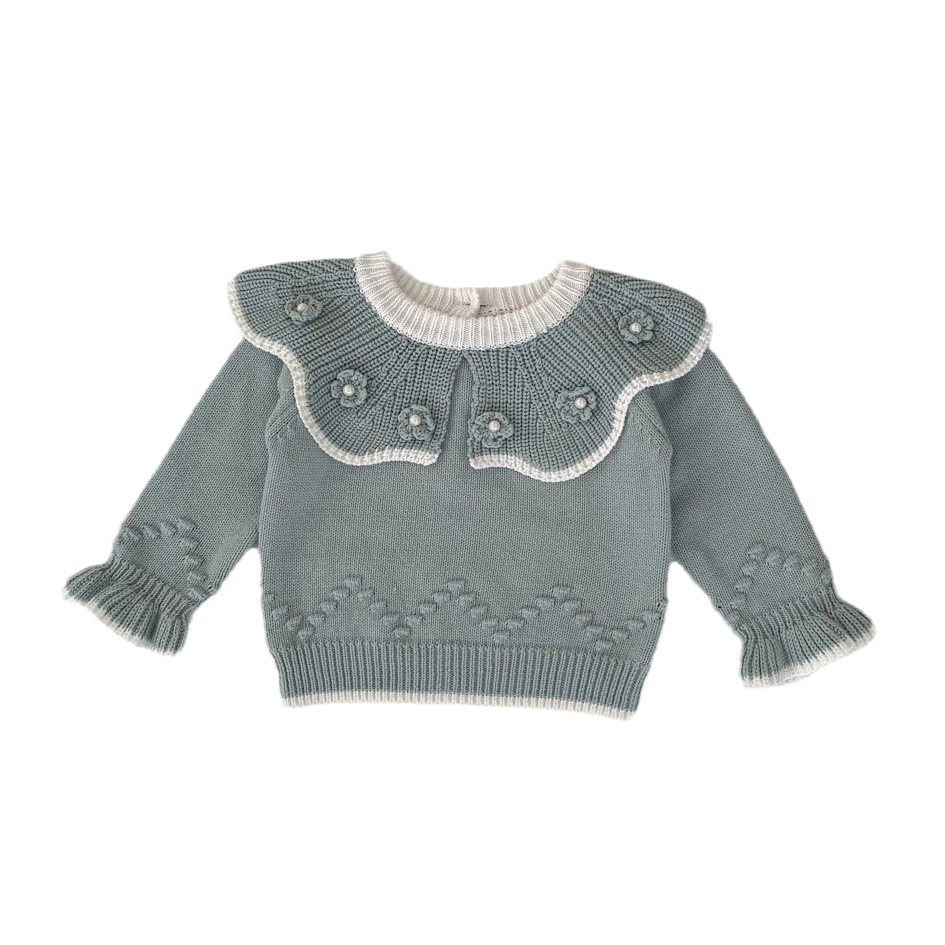 Engepapa Autumn Newborn Knit Pullover Infant Casual Sweater Long Sleeved Baby Knitwear