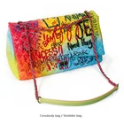Ladies Handbags See Through Bag Twinkle 2021 Fashion Ladies Graffiti Purse Shoulder Handbags Bag