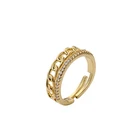 Size Ring New Fashion 14K Adjustable Size Ladies Zircon Ring