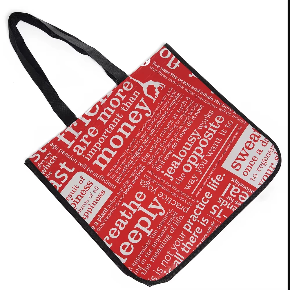 Promotional Laminated Printed Tote Non Woven Shopping Bag with Logo details
