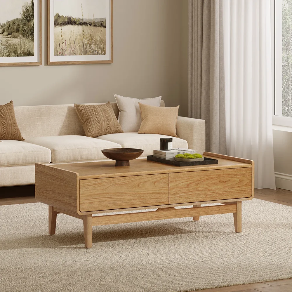 Modern Oak Manufactured Wood Coffee Table with Storage for Living Room Bedroom Hotel Outdoor Villa Dining for Home Use factory