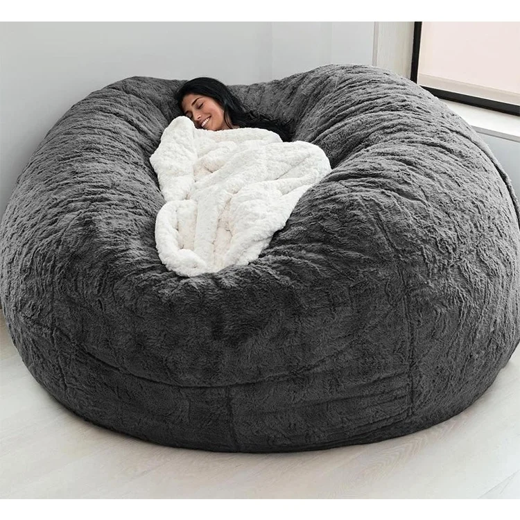 large gray bean bag