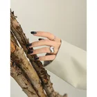 Letters Simple Love Heart-shaped English Letters For Girlfriend S925 Sterling Silver Big Heart Ring Female