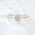 Ring 14k Engagement Ring Luxury Jewelry 14K Rose Gold Lager Diamond Exquisite Square Moissanite Engagement Ring