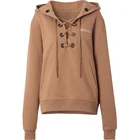 New Wholesale OEM New Custom Printing Hoodie Drawstring Eyelet Design Loose Hooded For Women