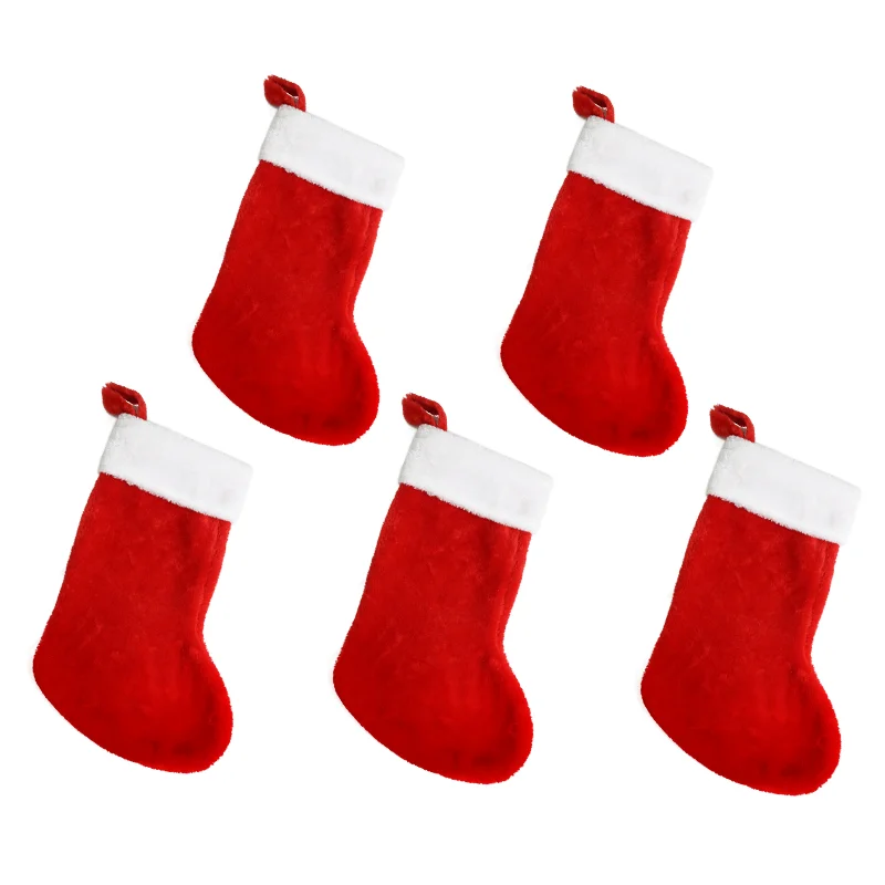 Christmas Gift Bag Party Decoration Hanging Plush Christmas Stocking Socks With Custom Logo