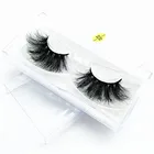 Fake Eyelashes Free Samples Thick Crossed Fake Eyelashes Mink Hair 25 Mm Pull Box Package Eyelashes Supplier