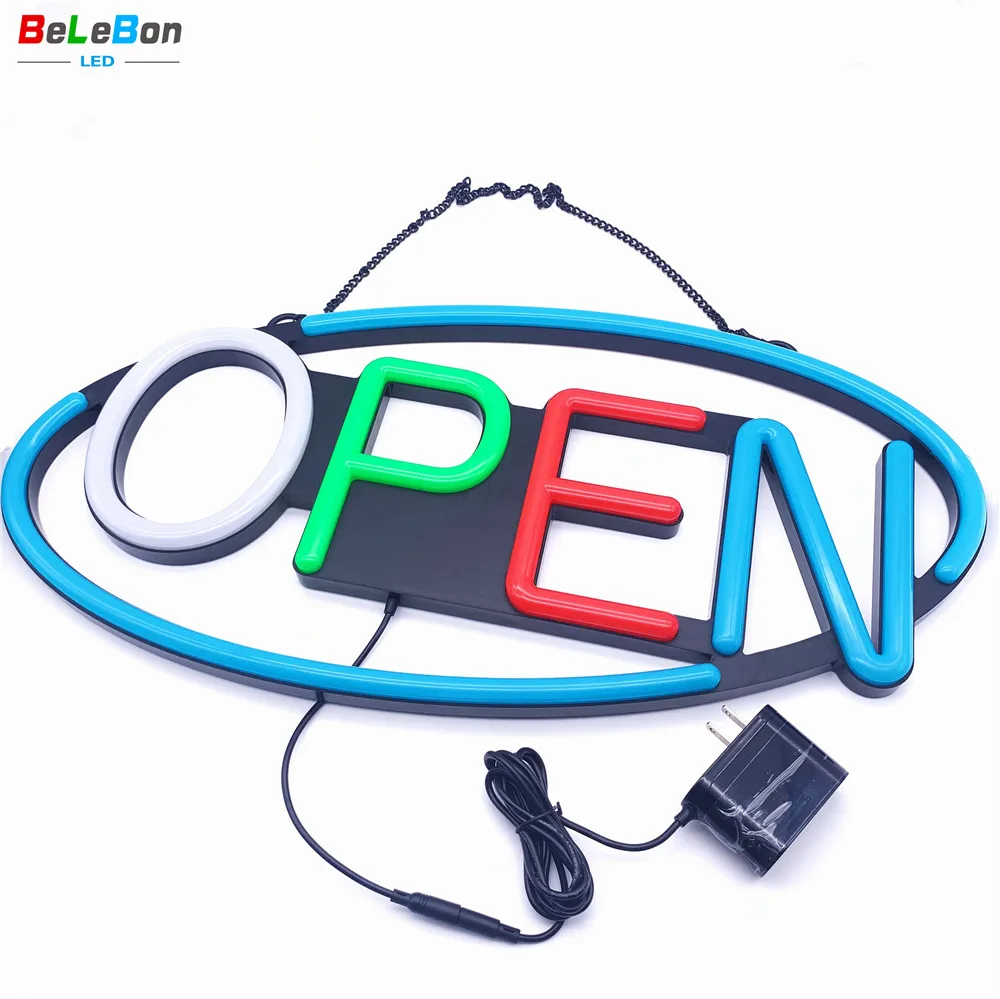 NEW ULTRA BRIGHT HORIZONTAL LED OPEN SIGN RED BLUE RESTAURANT BUSINESS STORE 