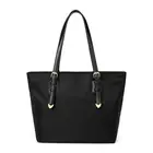 Black Color Handbag Black Solid Color Temperament Large Capacity Direct Wholesale Zipper Ladies Handbag