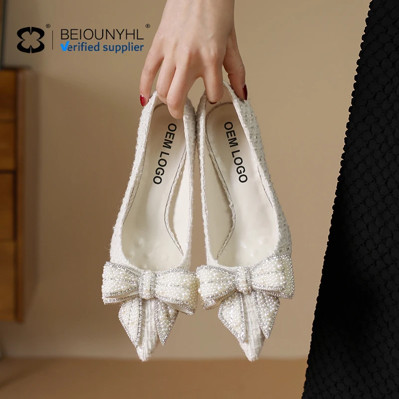 latest fashion wholesale customized logo New trend twinkle pumps thin heels women wedding shoes bridal high heel