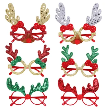 Holiday party glasses Gold pink antler frames for eye glasses  christmas gifts christmas decorations dress up eyeglasses frames