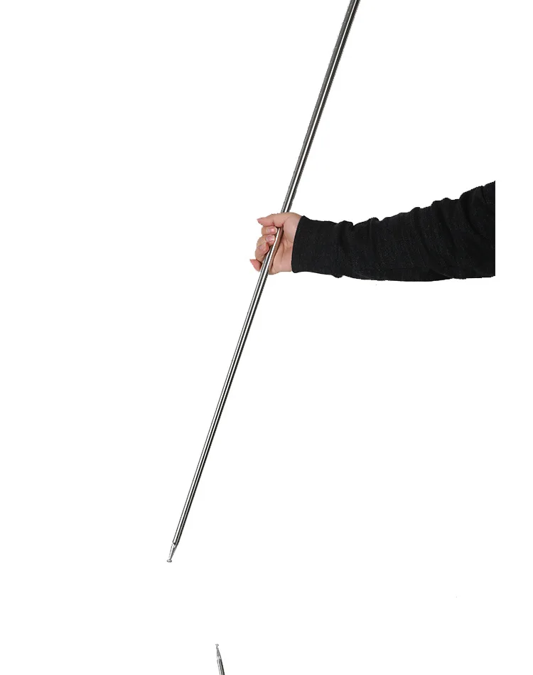 3.6ft/110cm Silver Steel Appearing Cane Pocket Magician Staff Magic