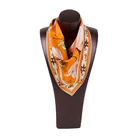 Scarf High Quality Hot Sell Famous Brands Logo Designer 100% Silk Scarves Custom Printed Square Scarf