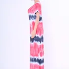 Tie Dye Customized Women's Dress Tie Dye Robe XL Round Neck Short Sleeve Dress