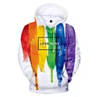 2021 New Gay Pride Month LGBT Digital Print Hooded Sweatshirt Long Sleeve Rainbow Hoodie Loose Leisure Sweatshirt