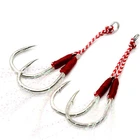 Fishhooks Fishing HAWKLURE Feather Assist Double Hooks Fishhooks #10 #11 #12 #20 Slow Fishing Pictch Hooks