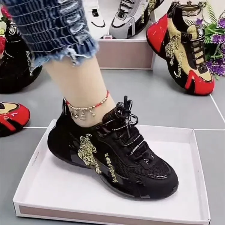 lady Casual Shoes women sport shoes leather with lace up