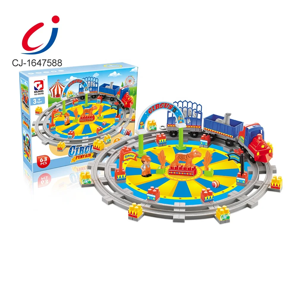 Chengji DIY circus themed education block game building blocks train toys wholesale children building block toys set