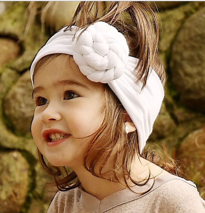Toddler Girls Baby Big Bow Turban Knot Head Wrap Hairband Headband Stretch 