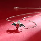 Jewelry Silver Necklace 925 925 Sterling Silver Cde Supply Halloween Spooky Crystal Jewelry Bat Animal Necklace