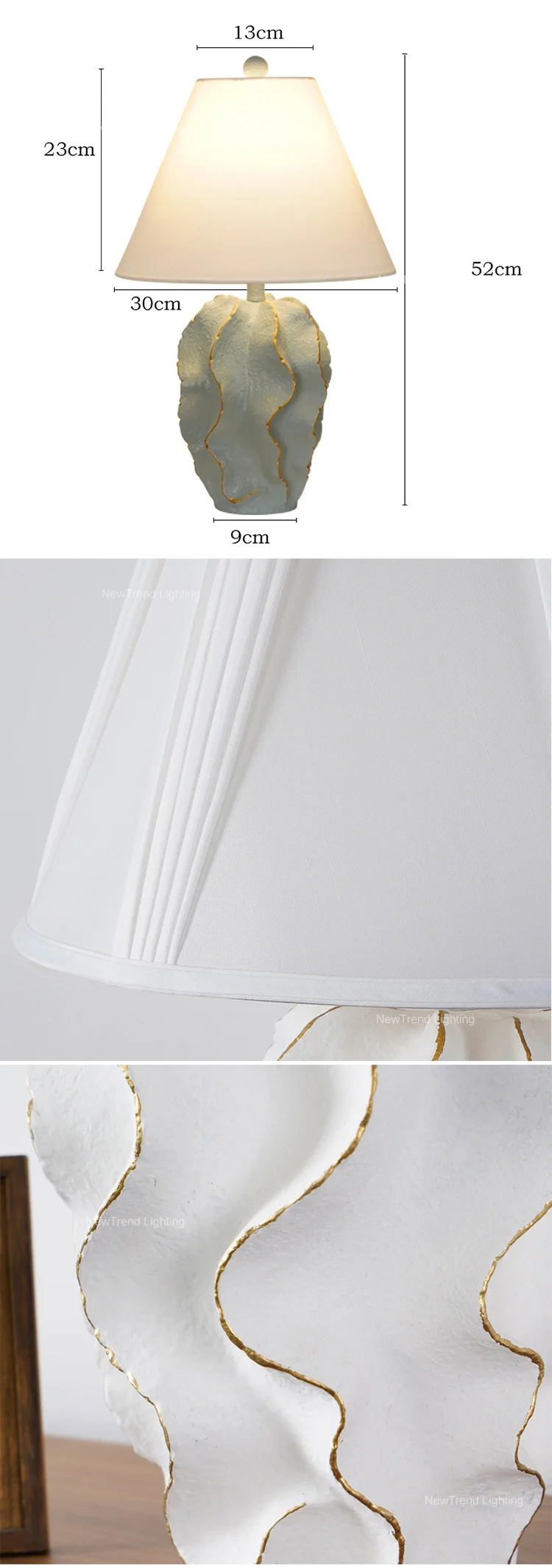 tr0024 elegant style indoor decoration room bedroom restaurant hotel resin fabric led table lamp-1