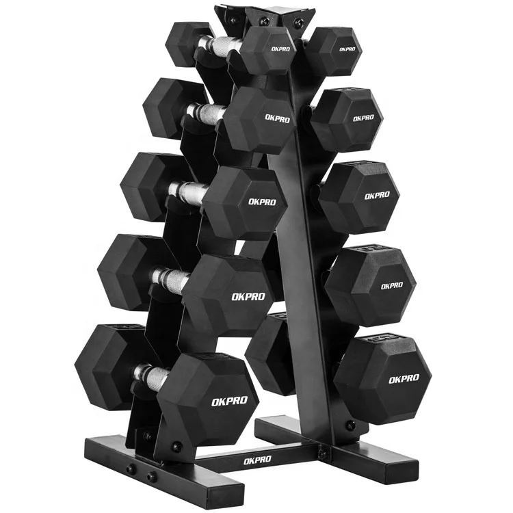 rubber hex dumbbell set