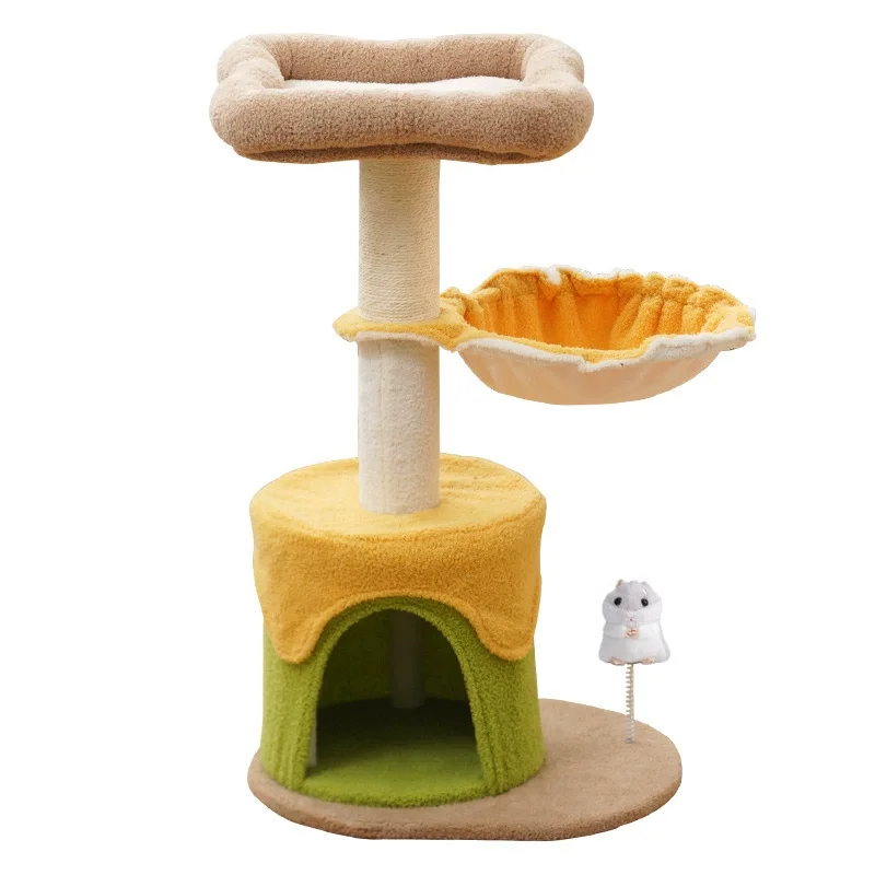 Hot Selling Fried Egg Toast Shape 2-in-1 Cat Climbing Frame Cat Bed Sisal Material Does Not Drop Crumbs Cat Toys Pet Supplies manufacture