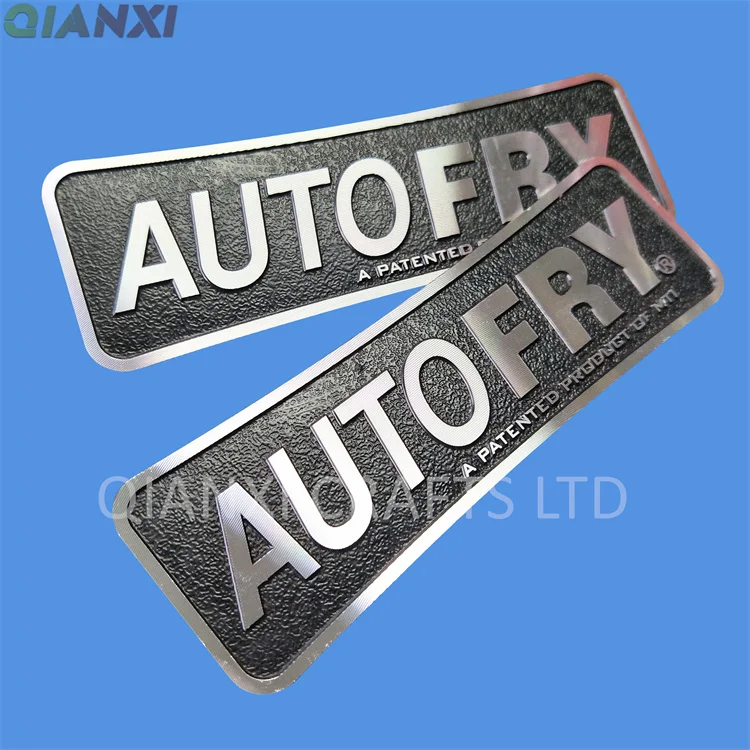 product diamond cut metal nameplate sign aluminum badge machine emblem logo plate-17