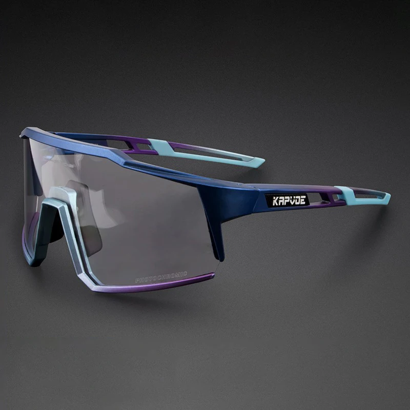 KAPVOE Polarized Cycling Glasses with 4 Interchangeable Lenses TR90 Sports Sunglasses Women Men Running 