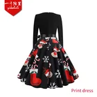 Long Sleeve Dress Hot Sale Retro Hepburn Style Round Neck Long Sleeve Big Swing 1 Piece Dress