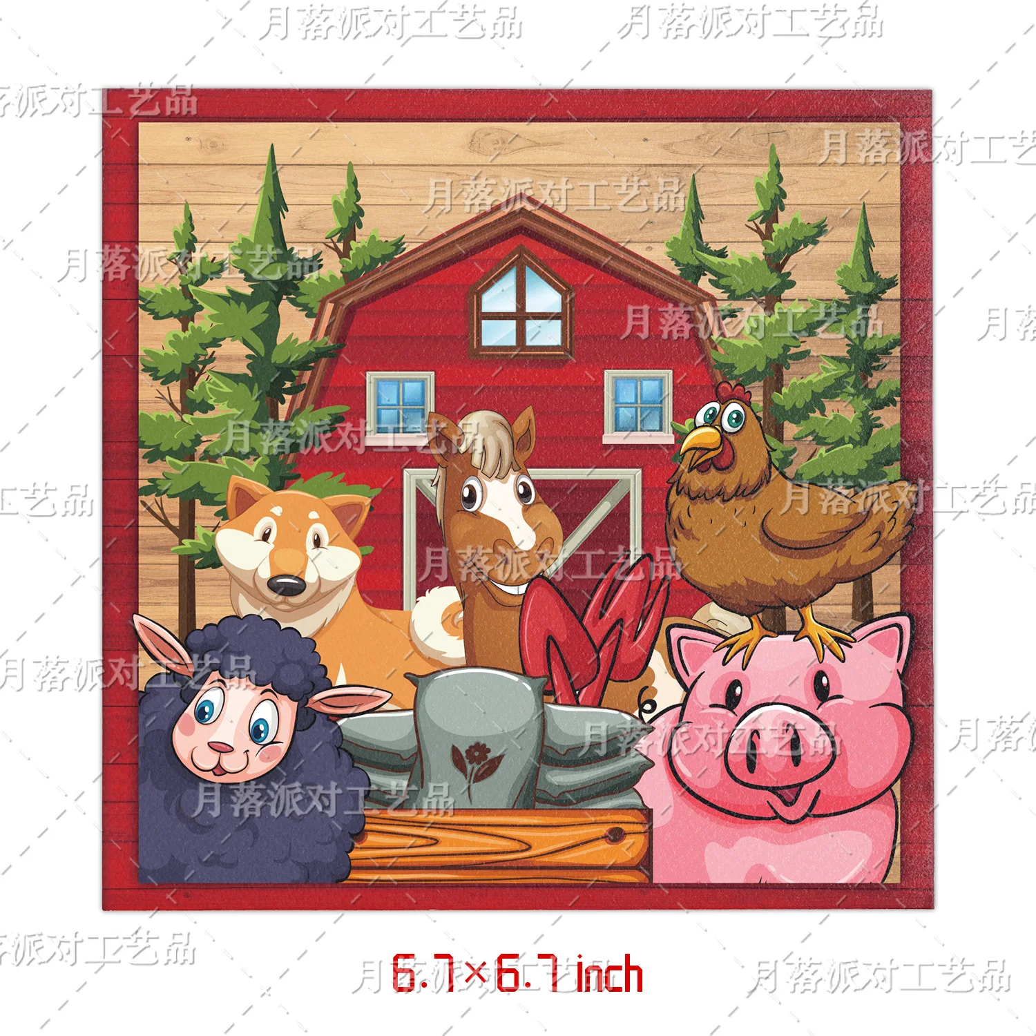 Farm Animals Children's Birthday Party Decoration Dinner Plates Paper Cups Tablecloths Disposable Cutlery Party Set