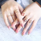Pearl Ring Rings Rings Eight-piece Creative Painted Multiple Pearl Ring Set Dainty Rings
