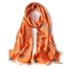 Scarf 100% Silk Scarves Fashion Luxury Women Long Silk Scarf Check Pattern Silk Chiffon All Season 180*65cm