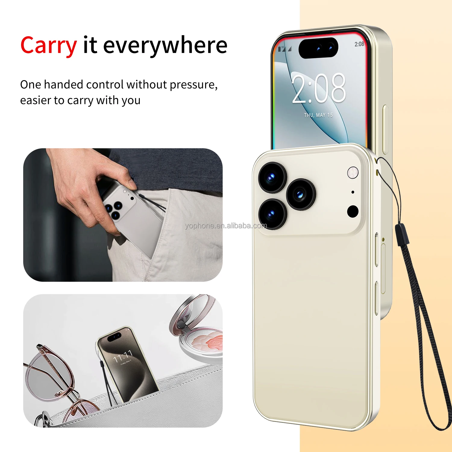 2025 Custom Logo 4-Inch Mini Android Smart Phone Wholesale 3G 4G 5G Mobile with Octa Core CPU and LTE Cellular