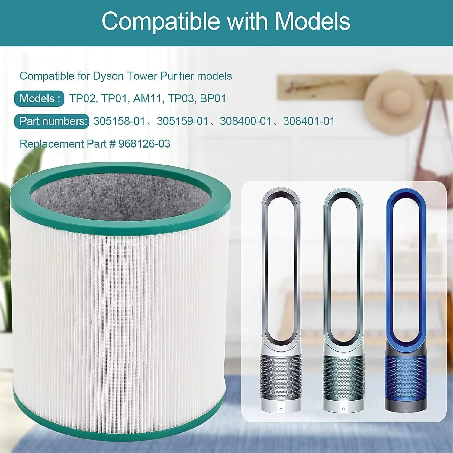Home Use Air Purifier Filter Hepa Filter Carbon Filter for Dyson TP04 TP06 TP07 TP09 TP10 HP04 HP06 HP07 HP09 HP10 PH01 PH02 factory