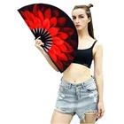 Hand Fan Fan 33cm Big Personalized Custom Printed Bamboo Fabric Folding Hand Fan