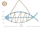 Metal Blue Metal Fish With Rope Wall Metal Wall Hanging Wall Hanging Metal