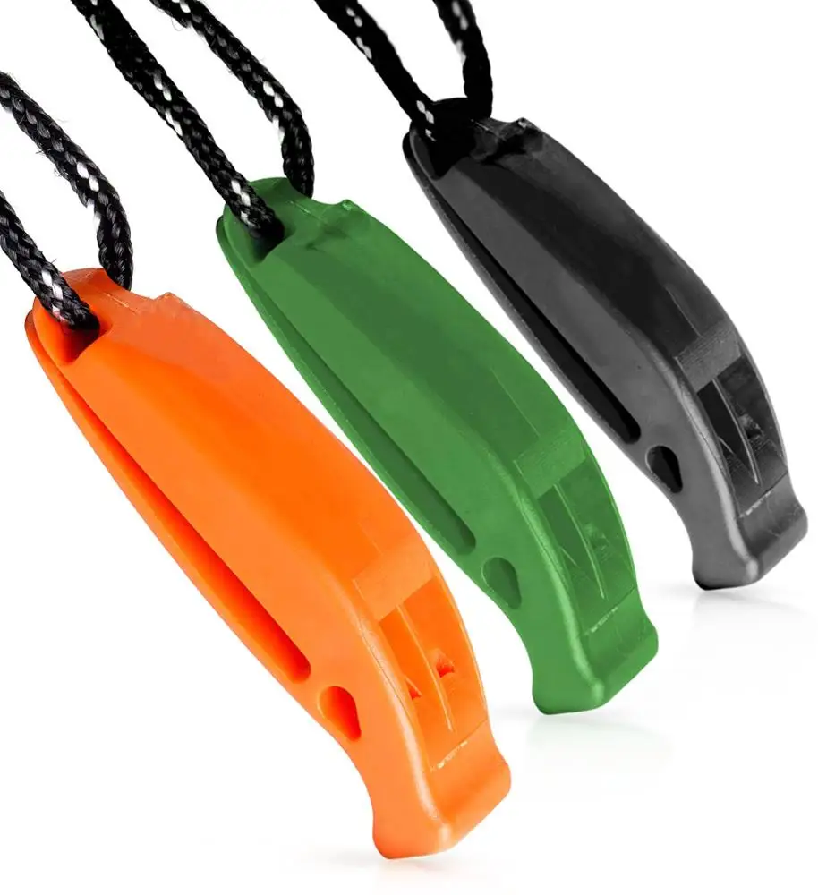 2 Pieces Plastic Whistle with Lanyard for Emergency Survival Marine Safety