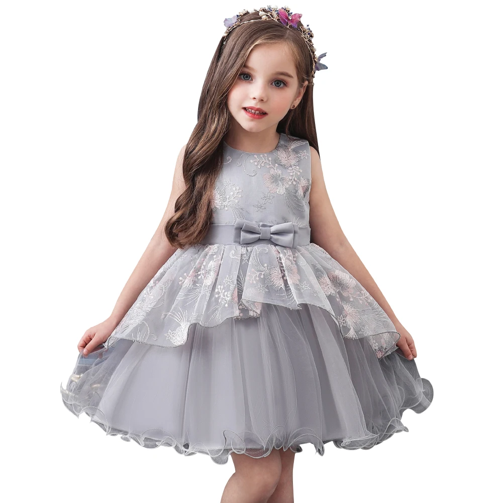 Kid Summer Clothing Baby Party Dress Girl Formal Dress Flower Tutu Dress 2-6T 