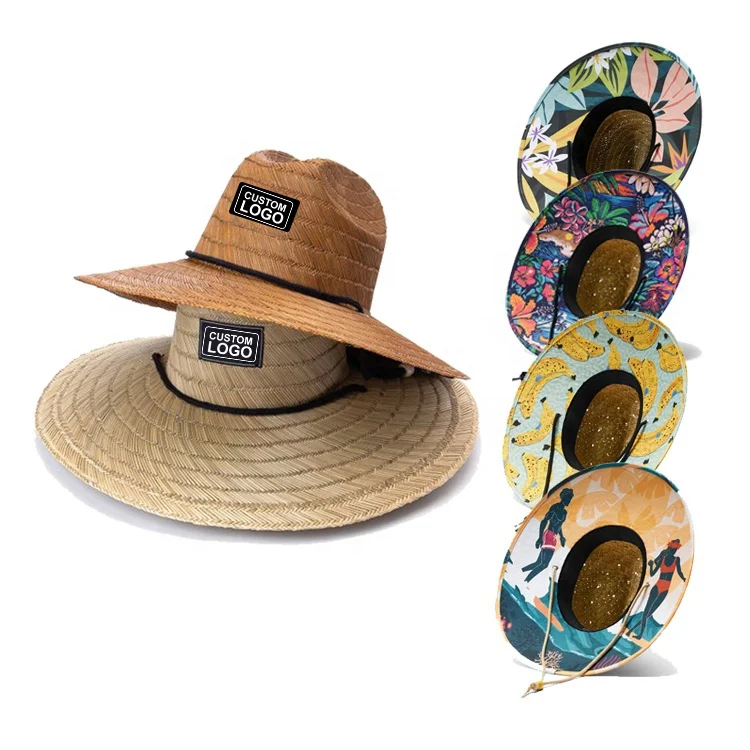 Youth Women Lifeguard Straw Beach Hat 