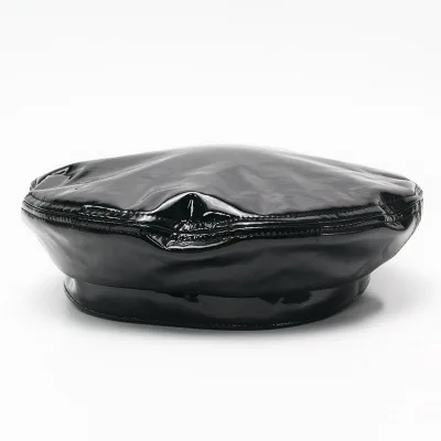 black vinyl beret