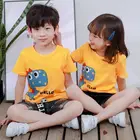 Kids Boys T-shirt Custom New Style Casual Cheap 100% Cotton Short Sleeve Dinosaur Design Kids Boys Unisex Cartoon T-shirt