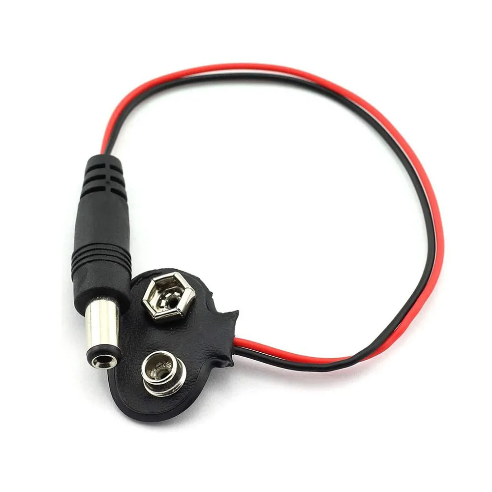 T Type 9v Battery Power Cable To Direct Current 5.5mm X 2.1mm Plug For 9v  Battery Button Connector Battery Holder - Buy Battery Power Cable Product  on Alibaba.com