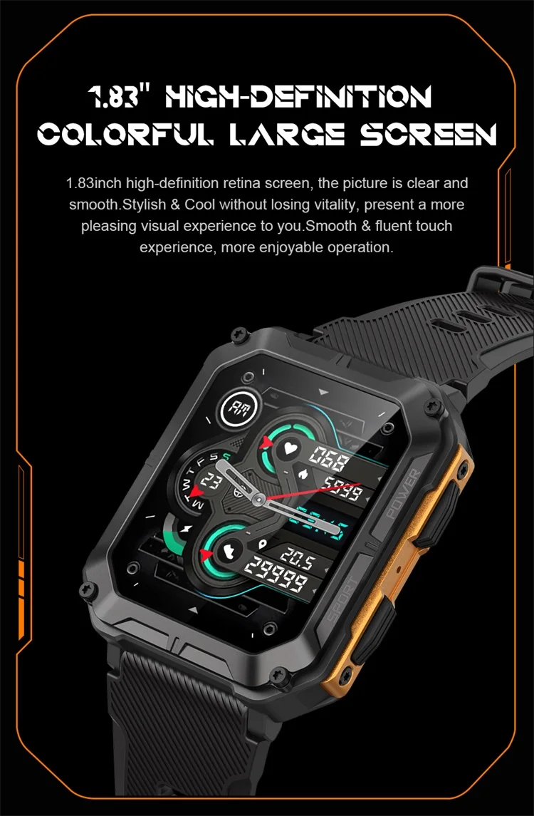 Valdus C20 Pro Outdoor Smartwatch Ip68 Waterproof 380mah Long Time